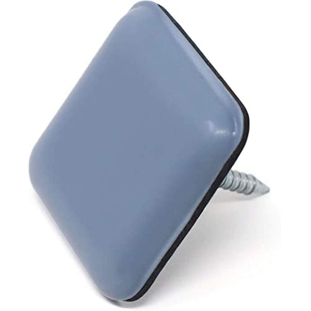 Adsamm 100 x PTFE Furniture Gliders with Nail Grey Blue 24 x 24 mm Square Furniture and Floor