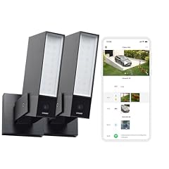 Netatmo Pack 2 Telecamere per Esterni, Illuminazione Integrata, Rilevamento Persone, 1920p, Auto e Animali, Alluminio Nero, NBU-2-NOC-AMZ