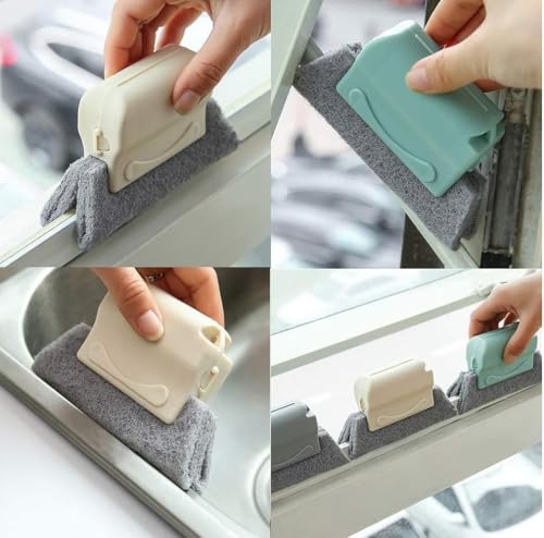 Image of 13 PCs Sliding Window Groove Cleaning Brush, Multifunctional Gap Cleaning Brush with Adhesive Hook & Mosquito Net Repair Tape (Window Care Combo Kit)