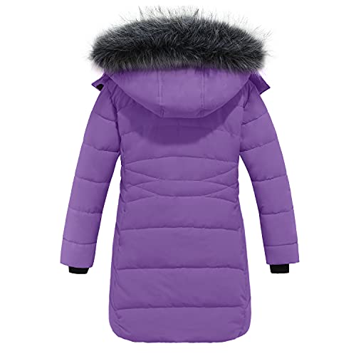 Image of Wantdo Girls Winter Coats Long Puffer Jackets Fleece Lined Removable Hood | Removable Faux Fur Hood, 5000mm Waterproof, Machine Washable