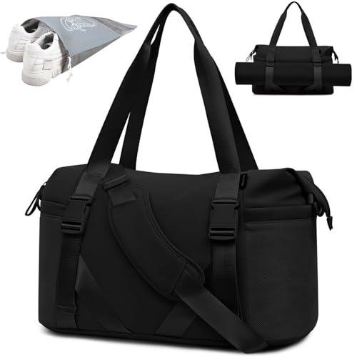 MAXTOP Reisetasche Sporttasche Damen Leichte Weekender Tasche,Abriebfest Wasserdicht für Fitness,Yoga und Reise,3 Trageweisen 30L (46.99×34.29 cm) Schwarz MAXTOP Reisetasche Sporttasche Damen Leichte Weekender Tasche,Abriebfest Wasserdicht für Fitness,Yoga und Reise,3 Trageweisen 30L (46.99×34.29 cm) Schwarz