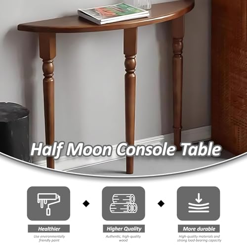 Mesa consola de madera maciza compacta y duradera para zonas de paso 6