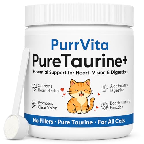 PurrVita Taurine for Cats Pure Taurine Supplement for Cats Powder Grade Amino Acid Supplement for Heart Vision & Daily Wellness 200 Gram(1)