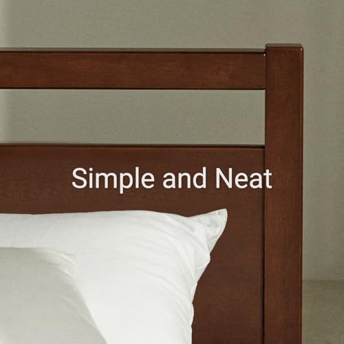 Image of LIFEMENT Signature Wood Platform Bed Frame with Headboard, Essential, Noise Free, Under Bed Storage, No Box Spring Needed, Easy Assembly (Cherry, Full)