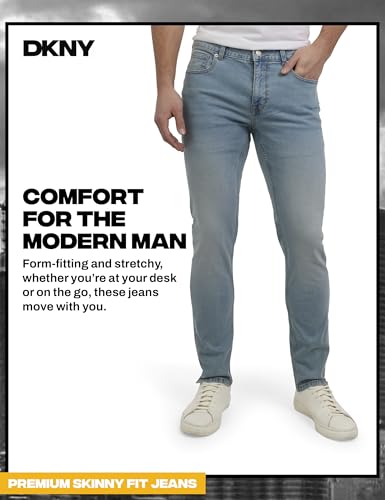 Image of DKNY Men's Skinny Jeans - Premium Soft Stretch Denim Pants | Skinny Fit Jeans for Men