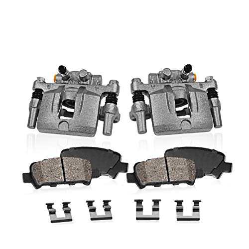 Callahan Brake Parts CCK03527 REAR Premium Loaded OE Caliper Pair + Ceramic Brake Pads + Hardware Kit