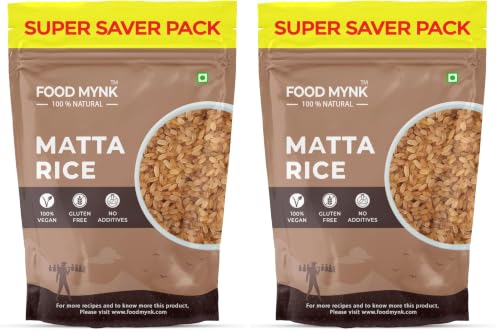 Image of Food Mynk Matta Rice (500g) | Kerala | Kerala Red | Palakkadan Matta | Vadi Matta | Rosematta | Kaje | Parboiled (500g) (Pack of 2)