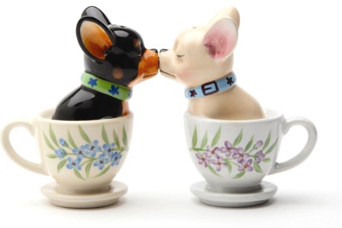 french bulldog salt and pepper - 1 X Tea Cup Pups Magnetic Salt & Pepper Shaker Set S/P