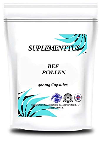 Bee Pollen 500mg Capsules Natural Supplement - SUPLEMENTTUS UK Manufactured (60)