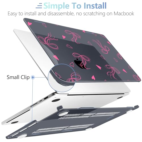 Image of MEEgoodo Case for MacBook Pro 16 inch 2026 2024 2023 2021, Laptop Hard Shell Compatible with M5 M4 M3 M2 M1 Pro /Max Chip, Fit Model A3429 /A3428 /A3403 /A3186 /A2991 /A2780 /A2485, Ribbons Bow