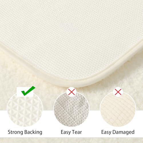 LOCHAS Bathroom Rug Set 2 Piece, 20''x20'' & 34''x21'', Cream White by LOCHAS - Used condition - Image 3