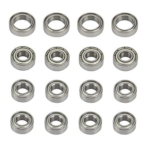 DUAO 16Pcs Bearing Kit for TT02 TT-02 TT02D TT-02D 1/10 RC Car Upgrade Parts Accessories, Silver (500144423) Cover