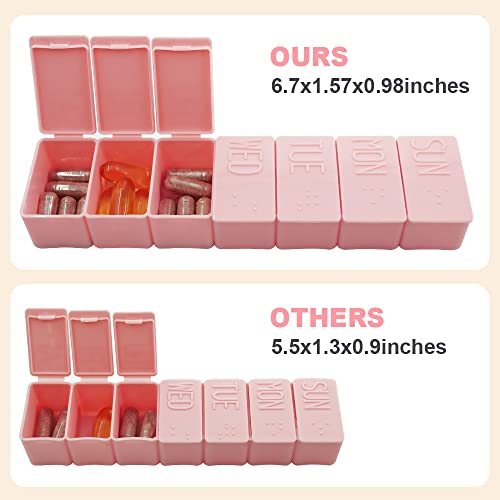 Sanderala POE4402PUS 2Pack Weekly Pill Organizer,Extra Large 7 Days Pill Cases Travel Daily Pill Box For Fish Oil, Calcium Tablets Supplements And Other Vitamin Pill thumb #1
