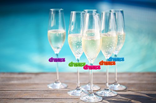 Simply Charmed Wine Glass Charms For Stemmed Glasses - 8 Silicone Cheers Drink Markers Or Tags #TOP2