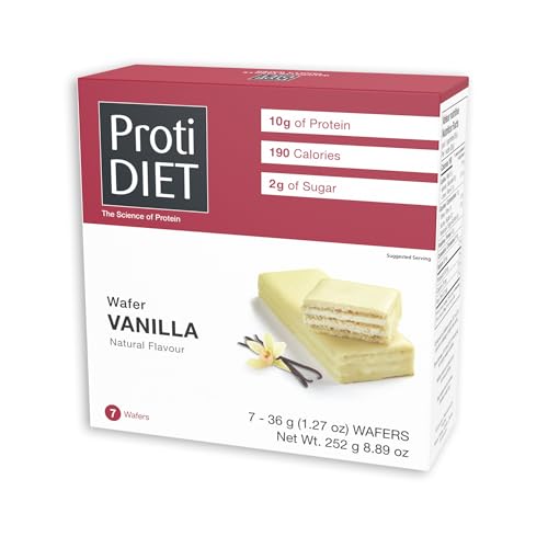 ProtiDIET High Protein Vanilla Wafer Bars, Natural Flavor, 7 ct