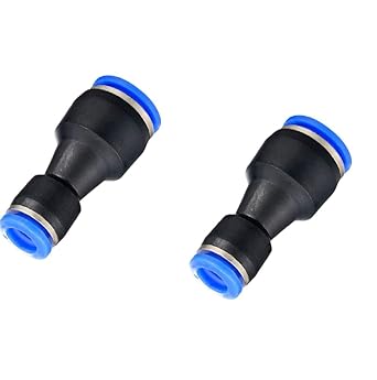 8mm To 4mm Pneumatic Air Pipe Straight Push Connectors,Plastic Straight Union,Push to Connect Tube Fitting,Push Fit Lock Pack Of-2