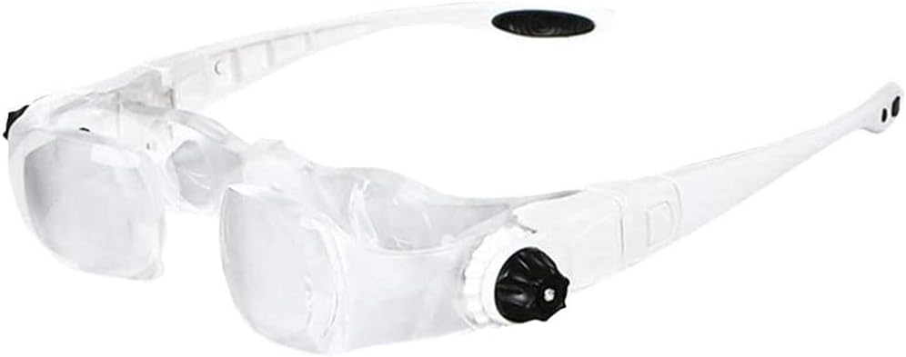 Headband Magnifier, Head MountLighted Magnifying Glasses, 3.8X 4.0X Bracket TV Glasses Magnifier Loupe Headband Goggles Magnifying Glass with Phone Holder Glasses Case for Hobbies,Reading,Jewelry