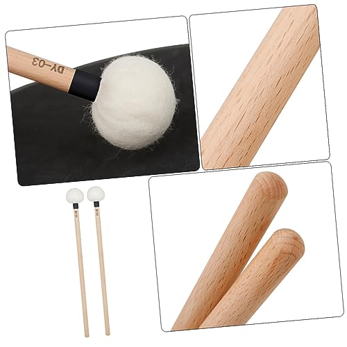 Abaodam 2 piezas Baquetas de Felt para batería y percusión, accesorio liviano para tambor y caja miniatura 3