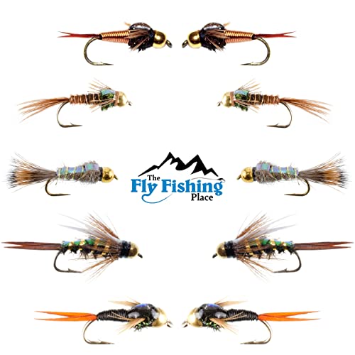 6 Pacco Mosche Nymph Copper John - Testa Rossa Rame - Blue Wing Olive
