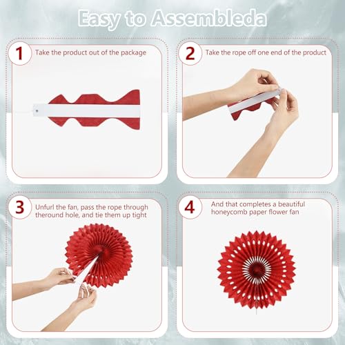 Image of 20 Pcs Gary Hanging Paper Fan, Hanging Honeycomb Round Paper Fans for Weddings, Birthdays, Christmas, Baby Showers, Classroom, Events Ceiling Party Supplies Decorations