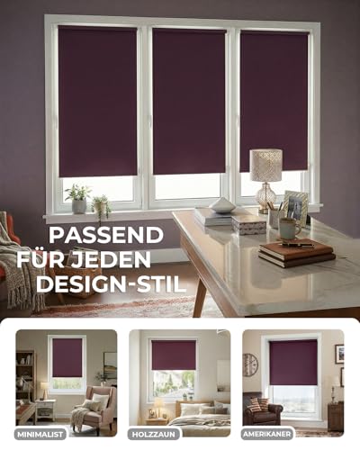 Victoria M. Tenebra Verdunkelungsrollo Klemmfix Rollo Fensterrollo, Sichtschutz, Verdunkelnd, Ohne Bohren inkl. Montagematerial… – Ansicht 5