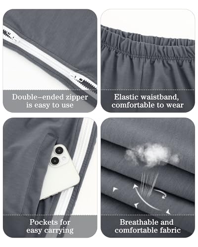 2 Pack Tear Away Pants for Men Sweat Basketball Pants 2 Side Zippers off Full Open Sweatpant with Pockets2