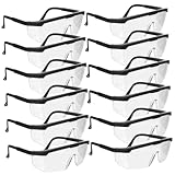 [GLEAVI] 12個防飛沫ゴーグル ブラックフレーム ホワイトレンズ アウトドア