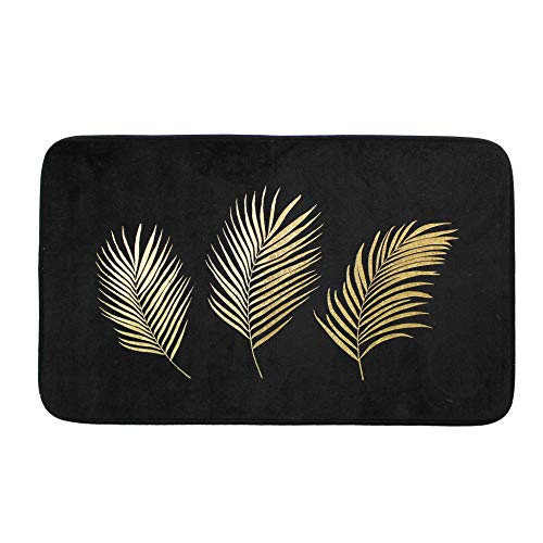 Douceur d'Intérieur Bath Carpet, Polyester, Black, 45 x 75 cm, 45 x 75 cm (Rectangular)