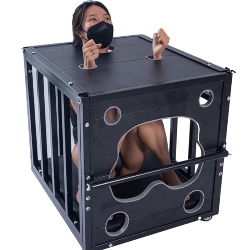LTMDESH Sklave Sexkäfig Extrem Bondage Käfig Cosplay Hundekiste SM Folter Trainingskäfig Bett Fesseln Metall Sex Möbel Sexmachine Fesseln Bett Erotische Sexspielzeuge Für Halloween Partys