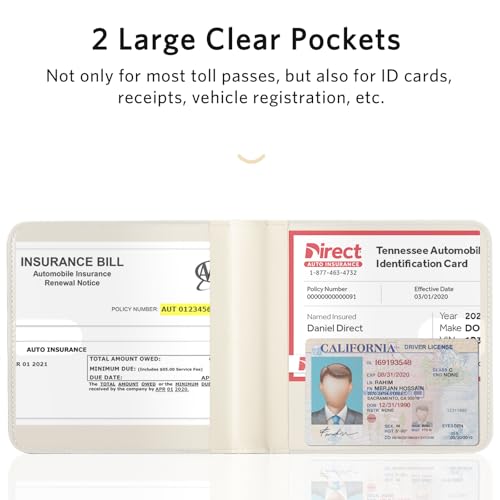 Image of CoBak Car Registration and Insurance Holder - Vehicle Glove Box Car Organizer, Auto Truck Comparment Accessories Case for Essential Document, Driver License, Cards (Daisy)