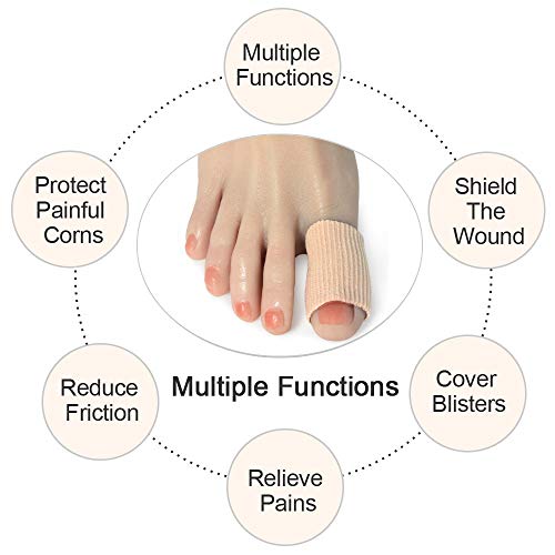 image for DYKOOK Cuttable Toe Tubes Sleeves 5 Pack Large Size, Made of Elastic F