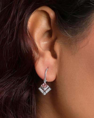 Image of CLARA 925 Sterling Silver Drop Earrings | Platinum Plated | Daily Wear |Gift for Women and Girls