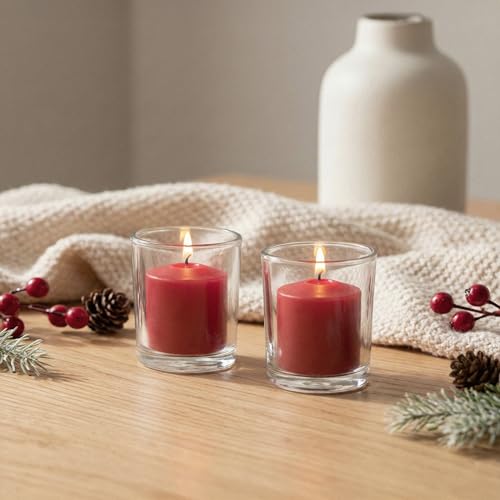 Image of Royal Imports Votive Candles Unscented Candles for Wedding Centerpieces - Red, Pack of 72 Dripless Wax for Parties, Aromatherapy, Devotional, Home Decor, Spas & Holiday Gifts