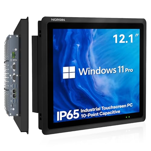 Image of 12.1 inch Fanless Industrial Panel PC,IP65 All-in-One Embedded Computer | Windows 11 pro,10 Point Capacitive Industrial Touch Screen,HDMI COM LAN USB GPIO,for Automation,Kiosk(i5-1235U,8GB+256GB)