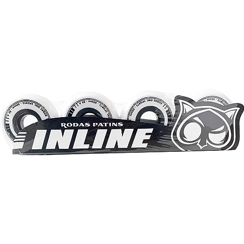 Roda Patins Inline Roller Street Owl Sports 60mm 80a (Branco)