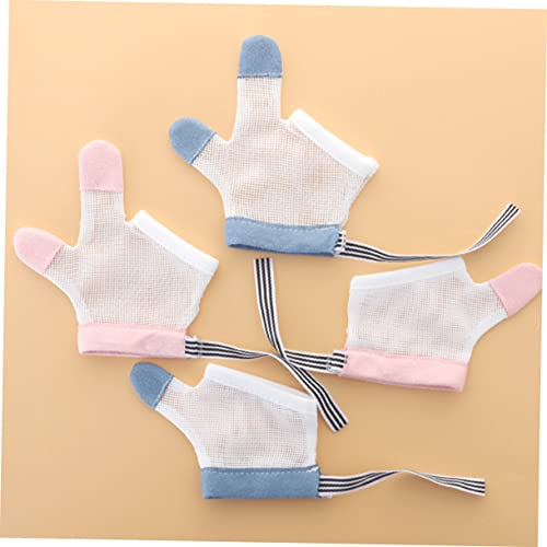 Boy Girl's Fingers Sucking Stop Gloves Breathable Protective and Skin-Friendly for Newborns Boy Girl Nail Biting Mittens4