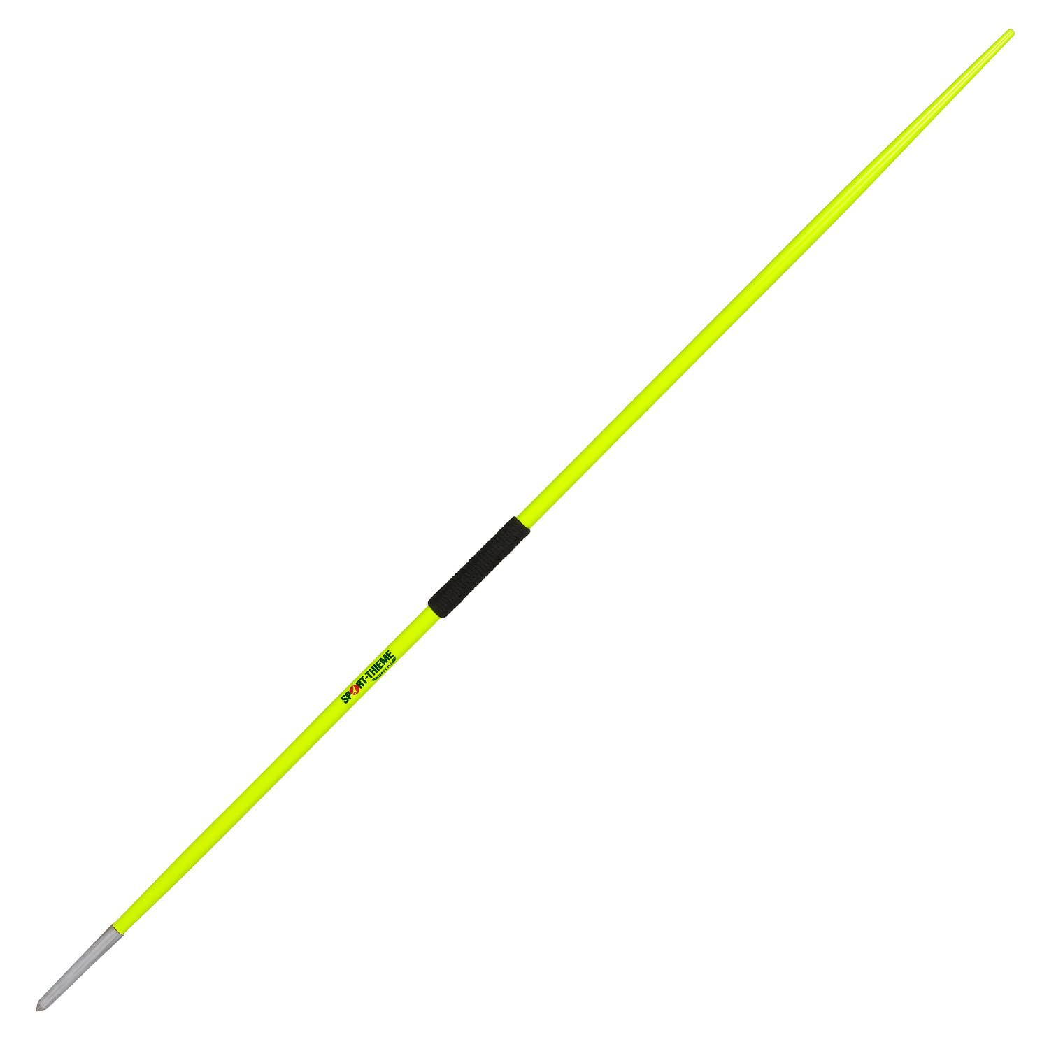 Sport-Thieme Übungsspeer First Fly | Umstieg vom Übungs- zum Wettkampfspeer | Ideal für Anfänger | Schnurkordel-Griff | Aluminium & Stahl | 125 cm Länge | 20 mm Durchmesser | 250 g | Neon-Gelb
