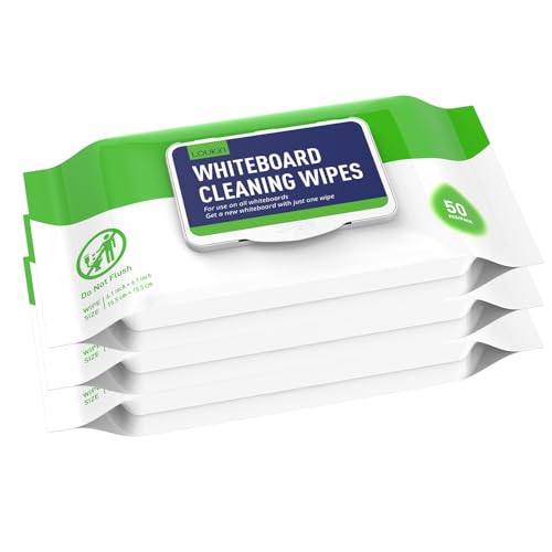 loukin Dry Erase Wipes Whiteboard Cleaning Wipes Non-Toxic Cleaning Wipes for Whiteboard 3 Pack 50 Wipes Per Pack