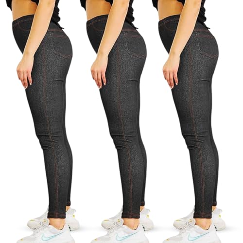 Leggings jean slim fit pantalon stretch moulant femme tailles uk lot de 3