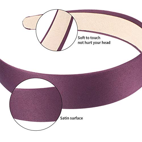 8 Pieces Satin Headbands 1 Inch Wide Women Hair Bands Anti Slip Ribbon Head Band Girls Diy Hair Accessories #TOP2