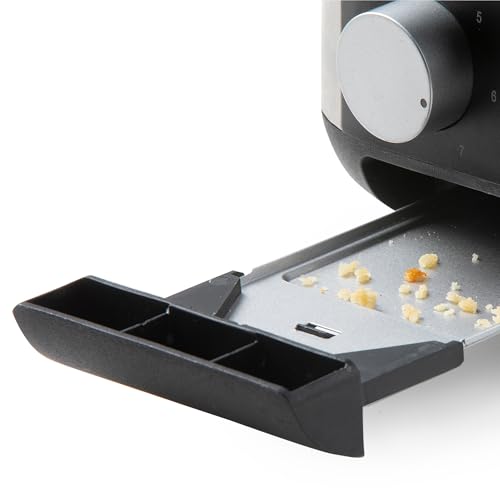 DOMO DO967T Toaster Langschlitz - für 4 Toasts - mit eingebautem Brötchenaufsatz - Edelstahl - 1350 W