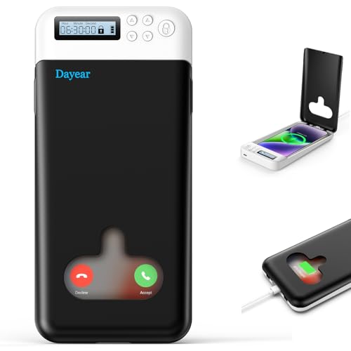 Timed locker box à minuterie pour sécuriser votre smartphone noir jusqu'à 6.7''