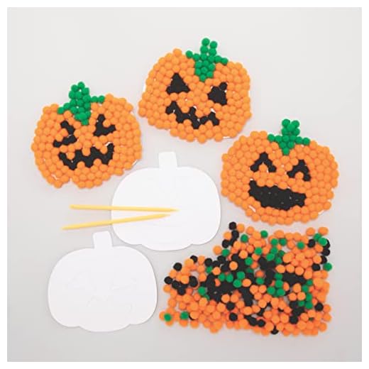 Baker Ross FE773 Pumpa Pom Art Kit - 5-pack, designa dina egna Halloween-dekorationer, Pom Pom hantverk för barn att tillverka, dekorera och visa, kreativa aktiviteter för barn