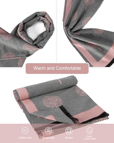 Sumato Scarf for Women Fall Winter Shawl Wraps Long Women Scarves Warm Soft Cashmere Feel Classic Tree Style3