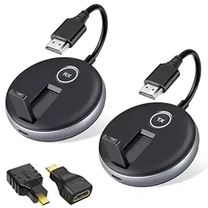 GUSUWU Wireless HDMI Transmitter and Receiver, 1TX to 4RX, 50M/165FT 5.8G/2.4G @60Hz, Supports 4K, Netflix, Hulu Video, Disney+, HBO Max, Black, Blue