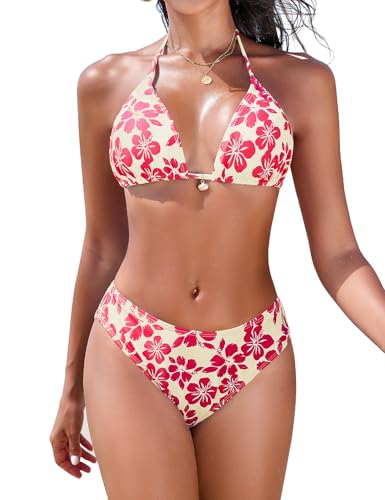 Nadeer Bikini Damen Set Triangel Bikini Sexy Neckholder Bikinioberteil...