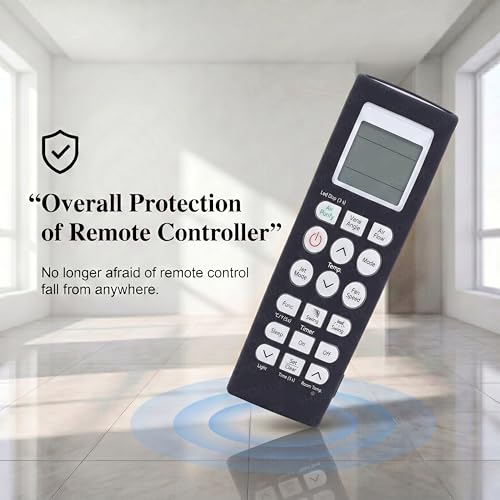 Image of SHOPOFLUX Silicone AC Remote Cover Compatible with LG AC Remote Full Wrap Protective Case with Lanyard [Remote NOT Included] (Black)