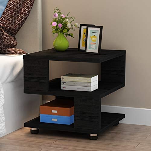 Heera Moti Corporation Flow Side Table, End Table(Finish Black Per