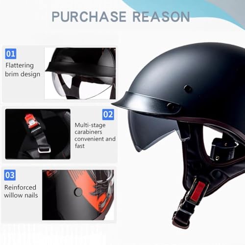Casque Jet Demi-Coque moto scooter cyclomoteur rétro ECE DOT - 5