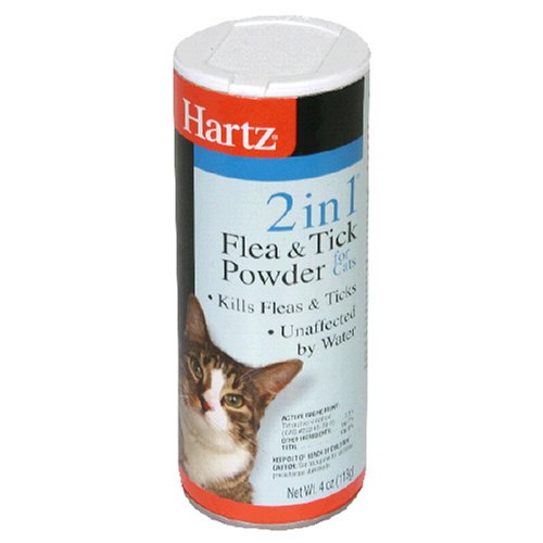 Hartz 2 In 1 Flea & Tick Powder For Cats, 4 oz